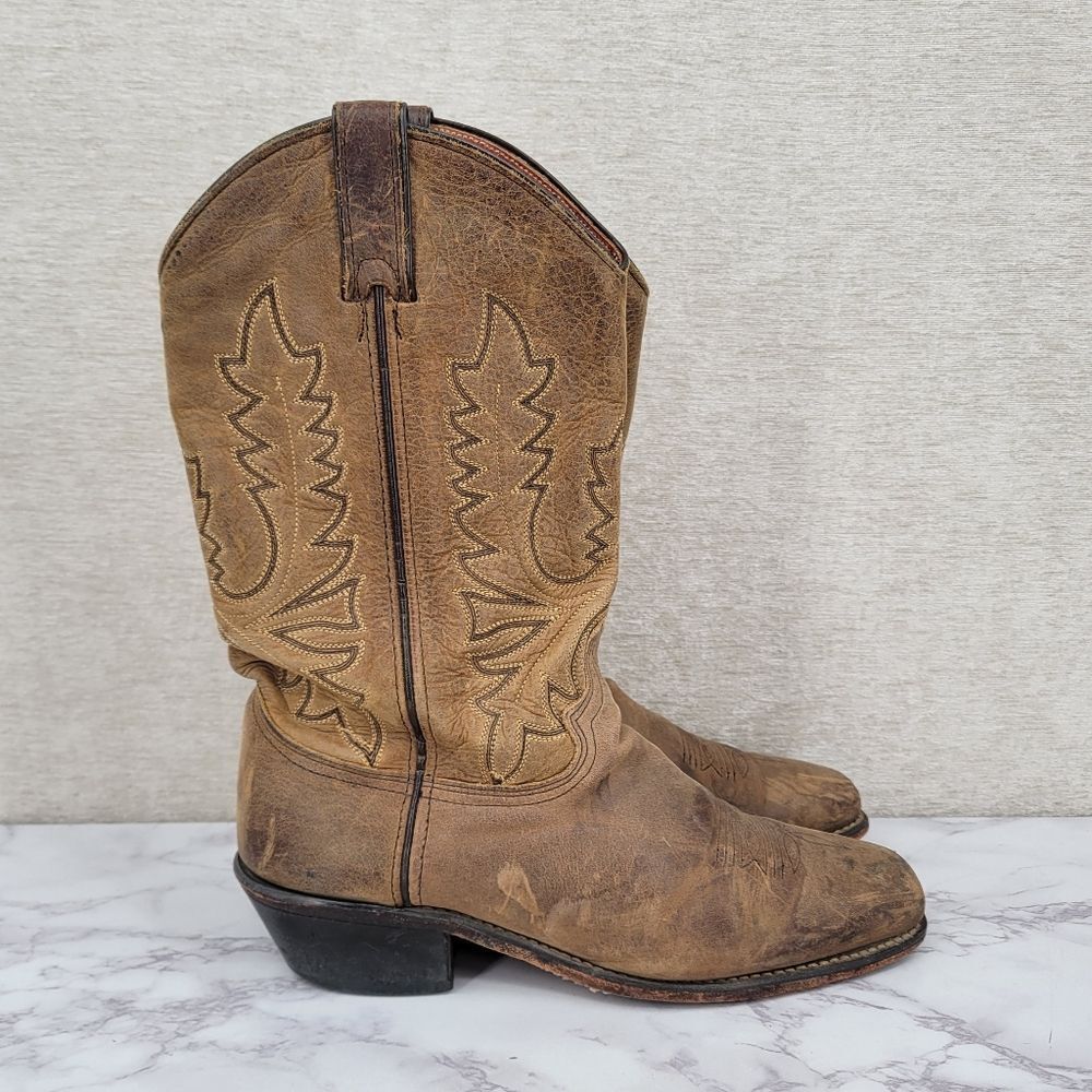 Vintage Brown Leather Cowboy Boots